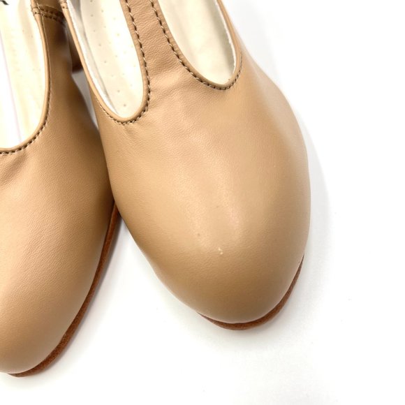 Capezio Size 4.5 750 Caramel Tan Jr. Footlight T-Strap Character Dance Shoes - Picture 4 of 13